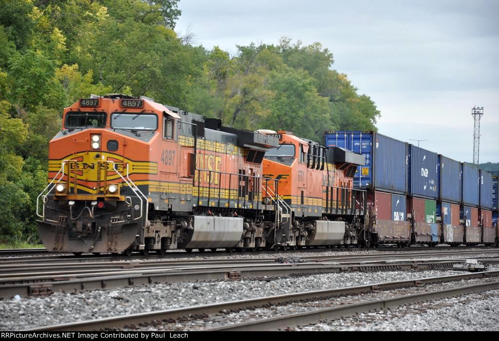 Stack train rolls west through Hoffman